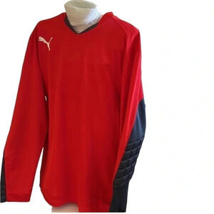 PUMA Med Men long sleeve  red jersey with padded elbows for soccer